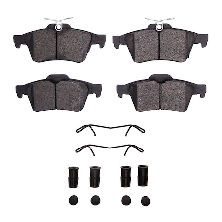 DYNAMIC FRICTION CO 3000 Ceramic Brake Pads and Hardware Kit, Low Dust, Low Copper Ceramic, 100% Asbestos-free, Rear 1310-1564-01